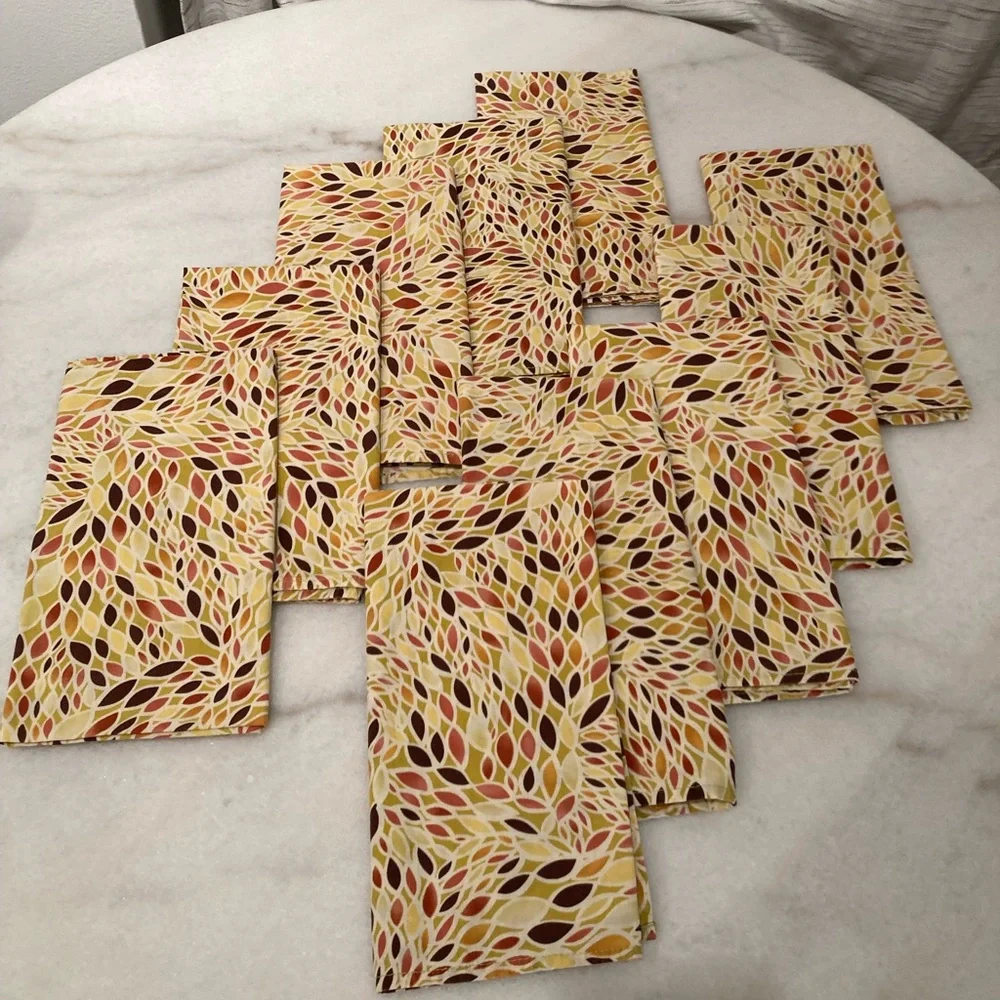 Set of 10 Patterned Table Napkins